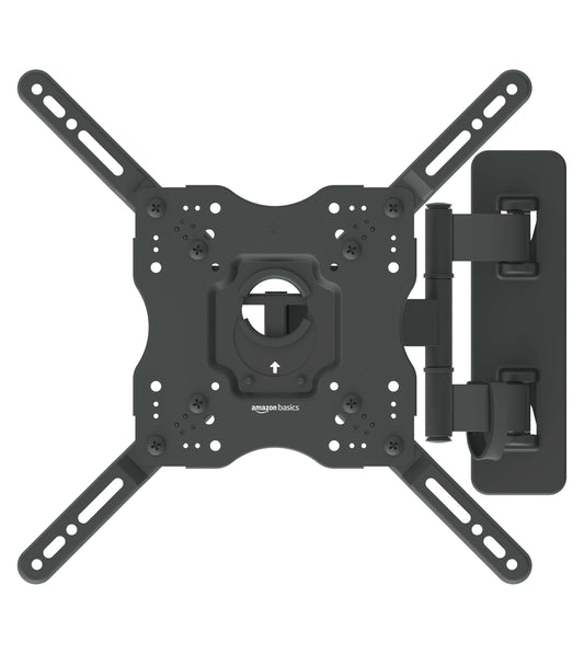Amazon Basics Full Motion Articulating TV Wall Mount, with Swivel and Tilt, for 26" to 55" TVs and Flat Panels up to 80 Lbs, VESA Compatible, Black - PCTechSupply.com