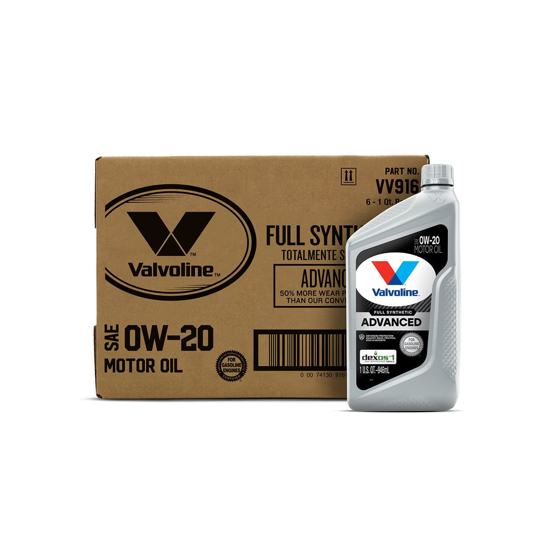 Valvoline Advanced Full Synthetic SAE 0W-20 Motor Oil 1 QT, Case of 6 - PCTechSupply.com