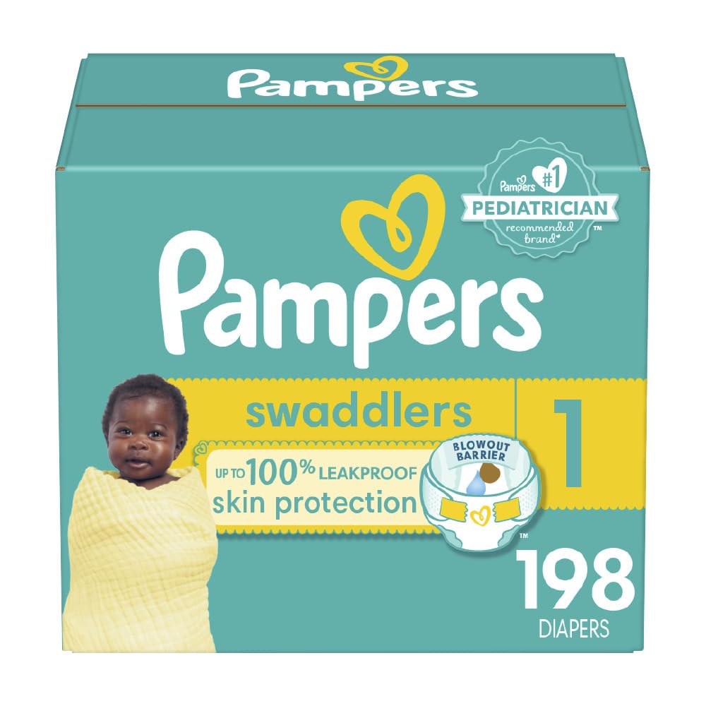 Pampers Swaddlers Diapers - Size 1, One Month Supply (198 Count), Ultra Soft Disposable Baby Diapers - PCTechSupply.com