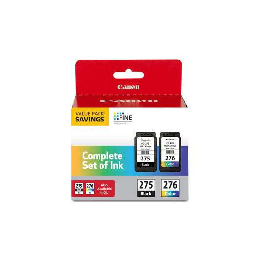 Canon PG-275 / CL-276 Genuine Ink Value Pack (2 Cartridges), Compatible with TS3520/3522/4722/3720/3722, TR4720 Office