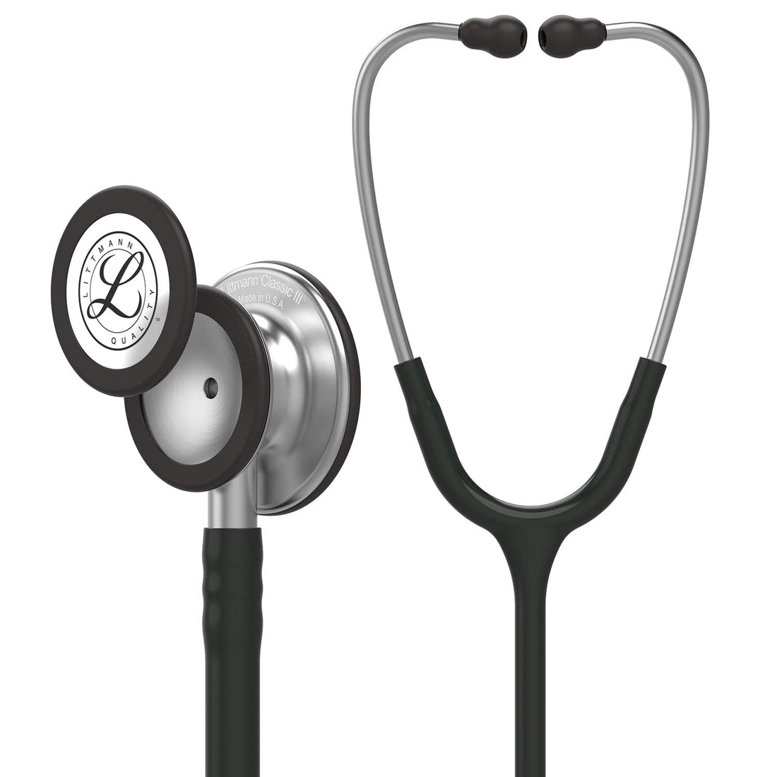 3M Littmann Classic III Monitoring Stethoscope, 5620, More Than 2X as Loud*, Weighs Less**, Stainless Steel Chestpiece, 27" Black Tube - PCTechSupply.com