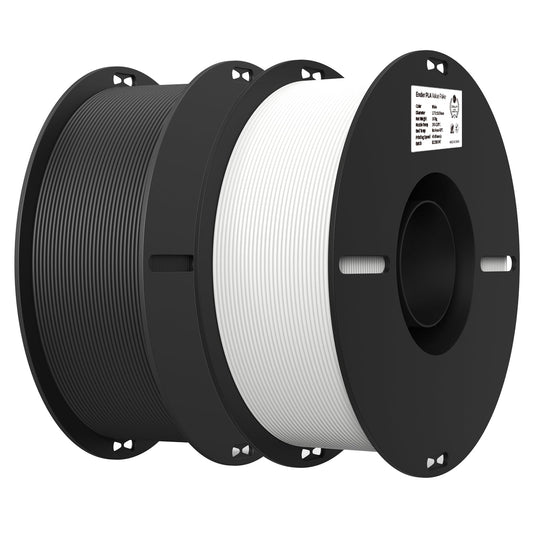 Creality 2kg Black & White PLA 1.75mm Filament Bundle for 3D Printing with No-Tangling Strong Bonding and Overhang