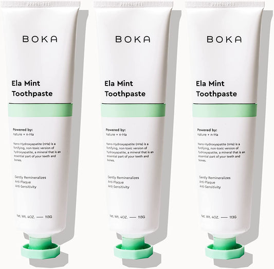 Boka Fluoride Free Toothpaste Nano Hydroxyapatite, Helps Remineralize, Appropriate for Sensitive Teeth, Whitening - for