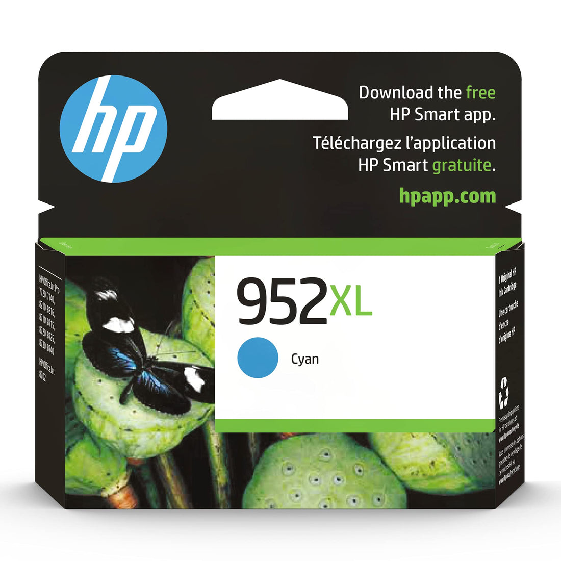 HP 952XL Cyan High-yield Ink Cartridge | Works with HP OfficeJet 8702, HP OfficeJet Pro 7720, 7740, 8210, 8710, 8720, 8730, 8740 Series | Eligible for Instant Ink | L0S61AN - PCTechSupply.com