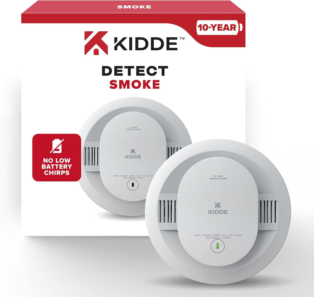 Kidde Smoke Detector, 10-Year Battery Powered, LED Status Lights, 85 dB Alarm, 20SD10, 1 Pack