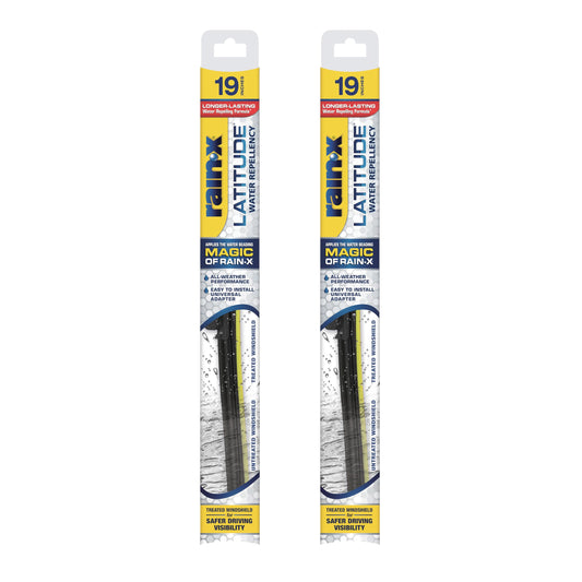 Rain-X 810169 Latitude 2-In-1 Water Repellent Wiper Blades, 19 Inch Windshield Wipers (Pack Of 2), Automotive Replacement