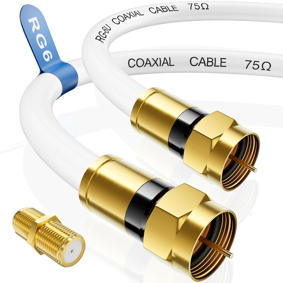 Nixsto RG6 Coaxial Cable, 3FT 6FT 10FT 15FT 25FT 50FT 100FT Coax Cable Cord
