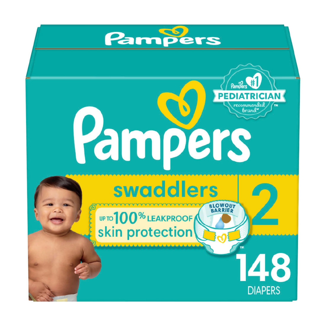 Pampers Swaddlers Diapers - Size 2, 148 Count, Ultra Soft Disposable Baby Diapers Drugstore by Pampers