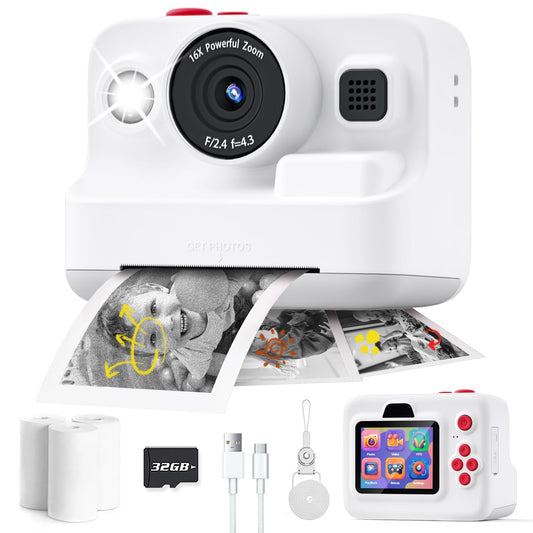 Dylanto Instant Print Camera for Kids,2.4 Inch Screen Kids Instant Cameras, Christmas Birthday Gifts for Girls Age 3-12,