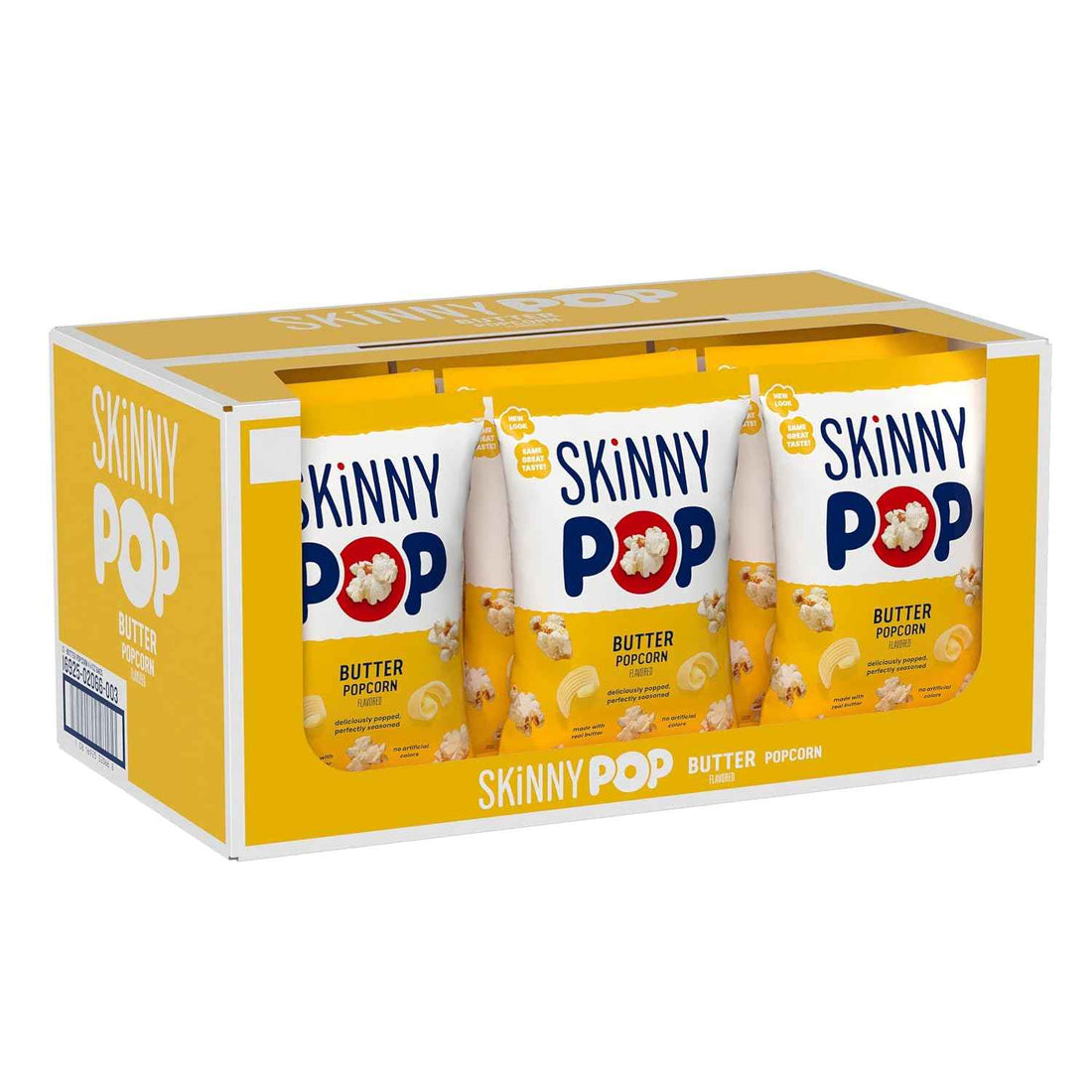 SkinnyPop Popcorn, Butter, Made with Real Butter, Whole Grain Snack, 4.4oz Bags (12ct)