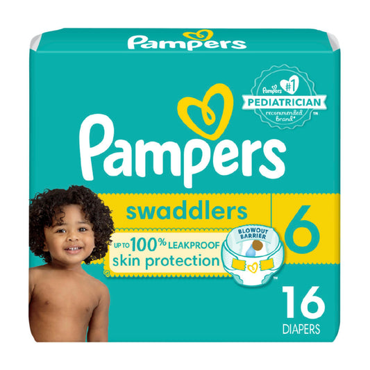 Pampers Baby Diapers - Swaddlers - Size 6, 16 Count, Ultra Soft Disposable Infant Diaper - PCTechSupply.com