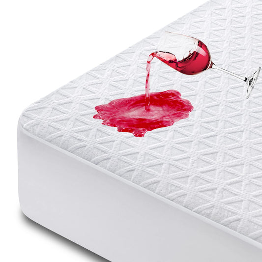 Premium 100% Waterproof Mattress Protector King Size, Breathable Bed Cover 3D Air Fabric Cooling Mattress Pad Cover Smooth