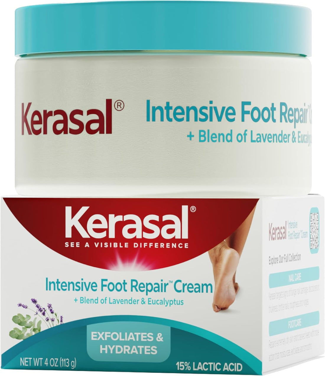 Kerasal Intensive Foot Repair, Soft Smooth Feet, Cream, 4 oz