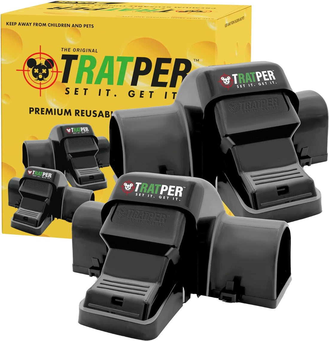 Tratper Rat and Chipmunk Traps. Prevents Accidental Triggering with Dual Tunneled Design. Covered Snap Traps for Humane