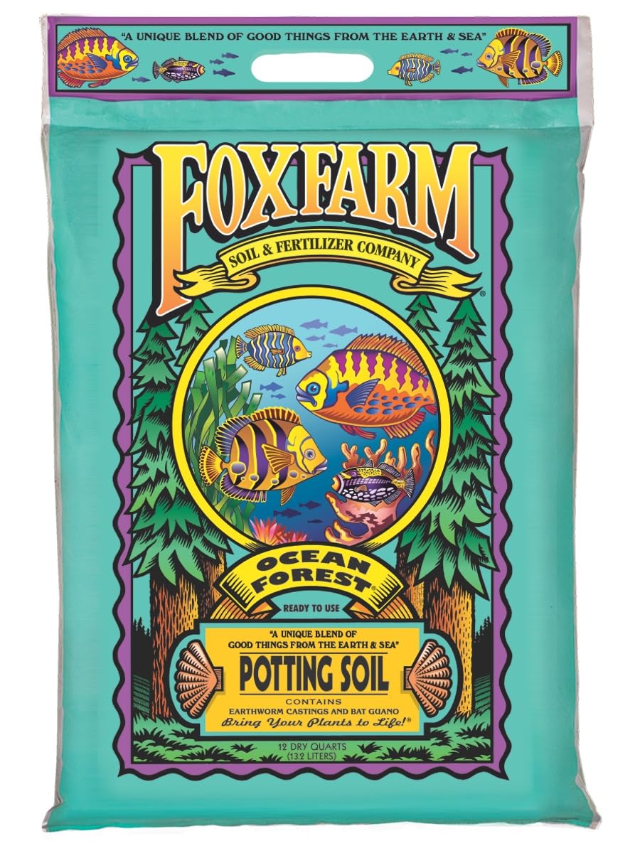 FoxFarm Ocean Forest Potting Soil, 12qt – Light, Aerated Texture, Designed for All Container Plants – pH Adjusted for