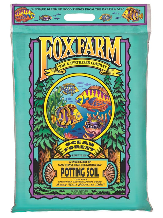 FoxFarm Ocean Forest Potting Soil, 12qt – Light, Aerated Texture, Designed for All Container Plants – pH Adjusted for