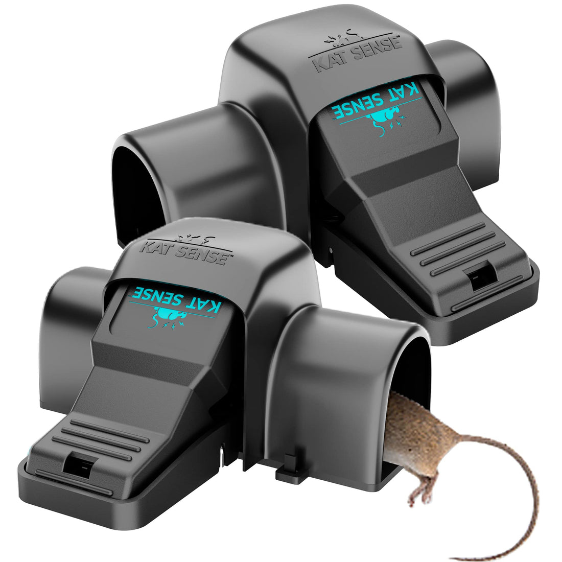 Kat Sense Covered Rat & Chipmunk Traps, Prevents Accidental Triggering with Tunneled Design, Quick Humane Kill, Indoor 'N