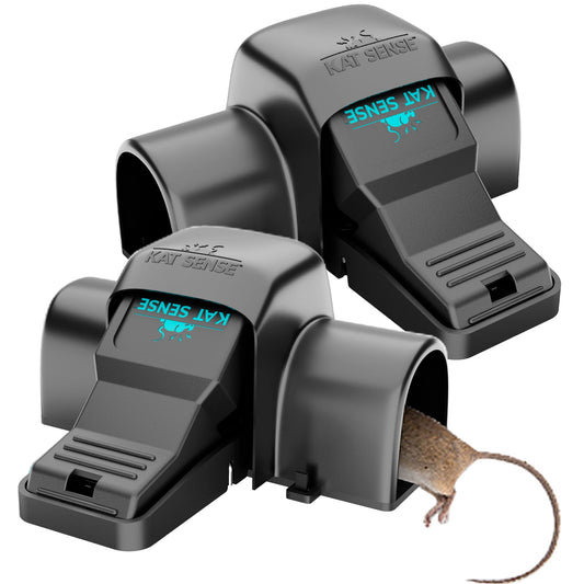 Kat Sense Covered Rat & Chipmunk Traps, Prevents Accidental Triggering with Tunneled Design, Quick Humane Kill, Indoor 'N