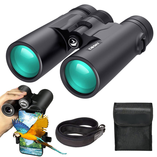 Gosky 10x42 Roof Prism Binoculars for Adults, HD Professional Binoculars for Bird Watching Travel Stargazing Hunting Concerts Sports-BAK4 Prism FMC Lens-with Phone Mount Strap Carrying Bag - PCTechSupply.com