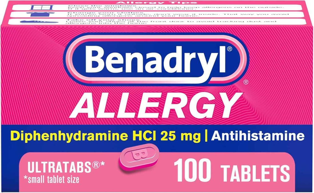 Benadryl Ultratabs Allergy Relief, 25 mg Diphenhydramine HCl, 100 Ct
