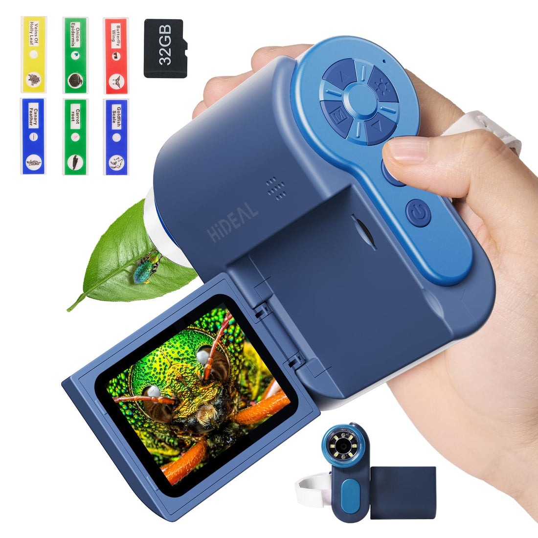 Hideal HP20 Microscope for Kids 1000X [3-in-1] [Easy and Fun] 2" IPS Portable Handheld Microscope Miniscope, Pocket Mini