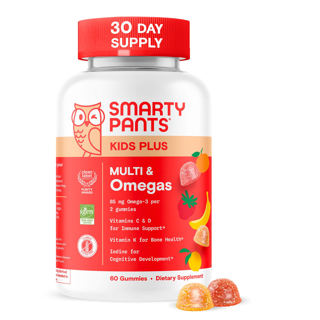 SmartyPants Kids Multivitamin Gummies - Improved Formula: Omega 3 (DHA/EPA), Vitamins D3, C, B12, B6, Vitamin A, K & Zinc,