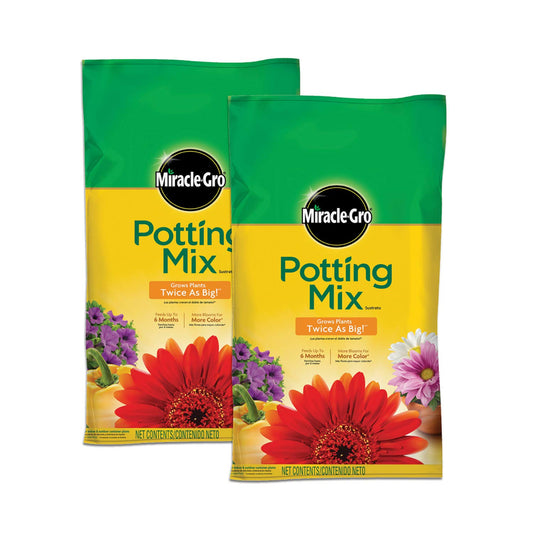 Miracle-Gro Potting Mix, For Container Plants, Flowers, Vegetables, Annuals, Perennials, Shrubs, Feeds for up to 6 Months,
