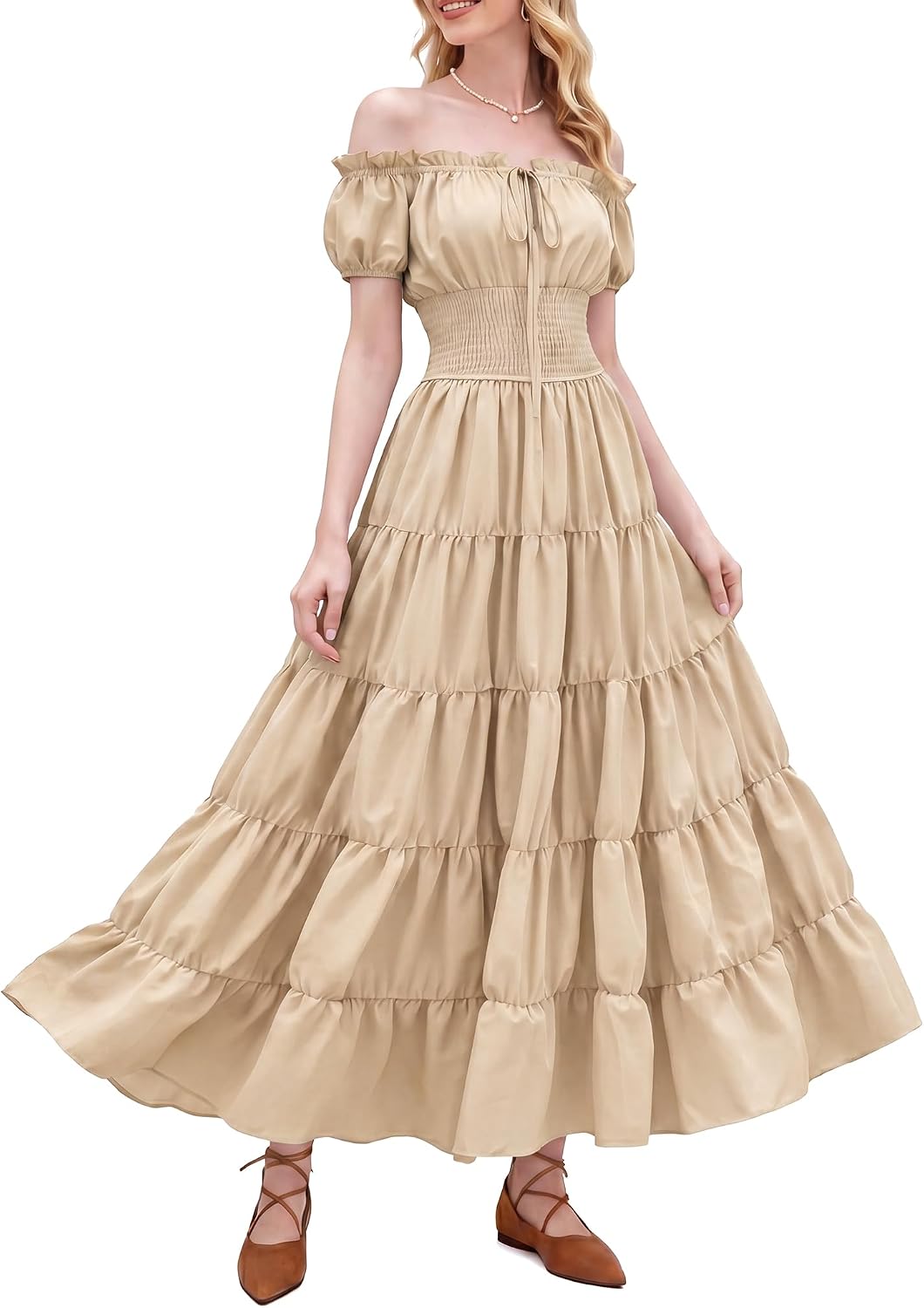 Zhitunemi Renaissance Costume Women Dress: Medieval Costumes for Women Renaissance Dresses - Peasant Cottagecore Theme Party