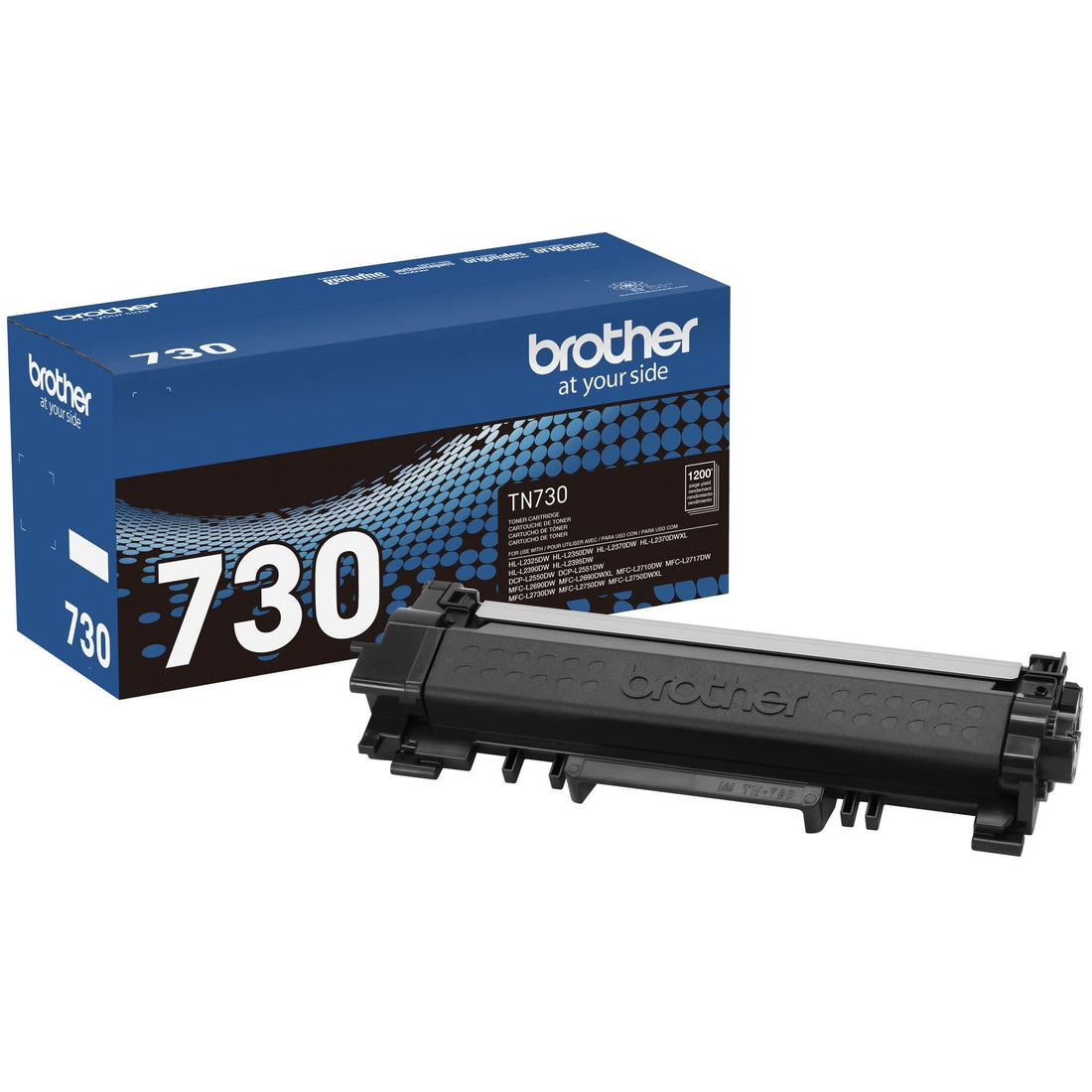 Brother Genuine Standard Yield Toner Cartridge, TN730, Replacement Black Toner, Page Yield Up To 1,200 Pages, Amazon Dash Replenishment Cartridge,1 Pack - PCTechSupply.com