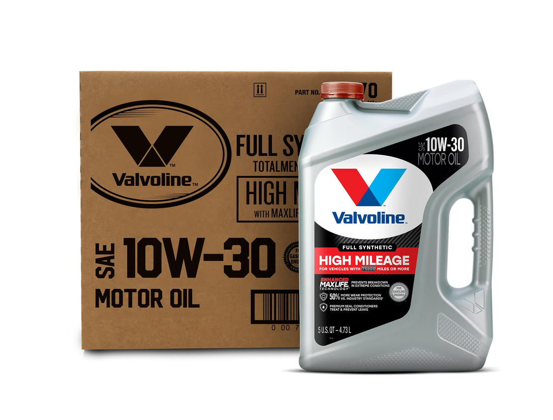 Valvoline Full Synthetic High Mileage with MaxLife Technology SAE 10W-30 Motor Oil 5 QT, Case of 3 Automotive Parts and