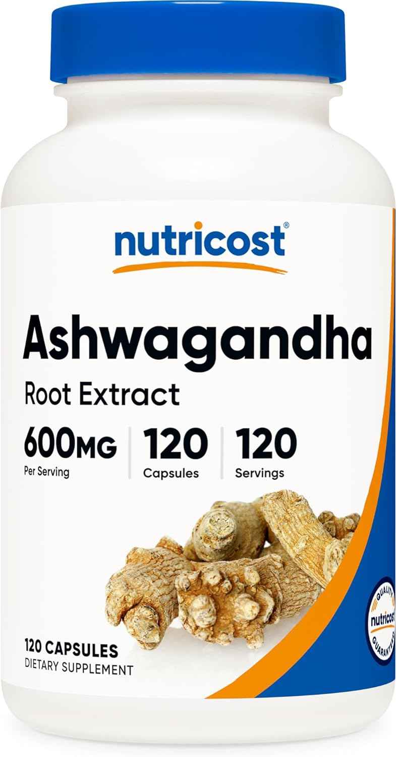 Nutricost Ashwagandha Herbal Supplement 600mg, 120 Capsules, Gluten-Free