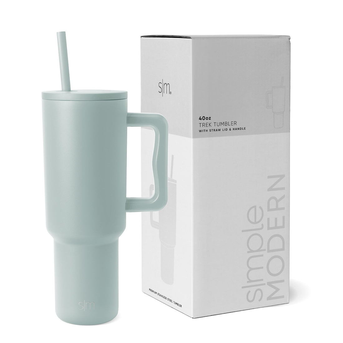 Simple Modern 40 oz Tumbler with Handle and Straw Lid | Insulated Cup Reusable Stainless Steel Water Bottle Travel Mug