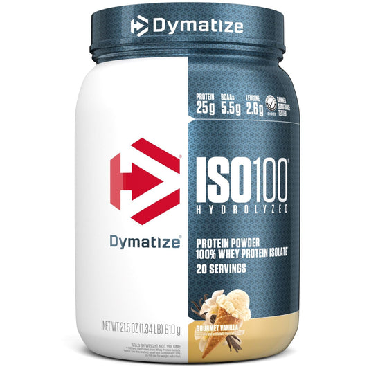 Dymatize ISO100 Hydrolyzed Protein Powder, 100% Whey Isolate, 25g of Protein, 5.5g BCAAs, Gluten Free, Fast Absorbing, Easy
