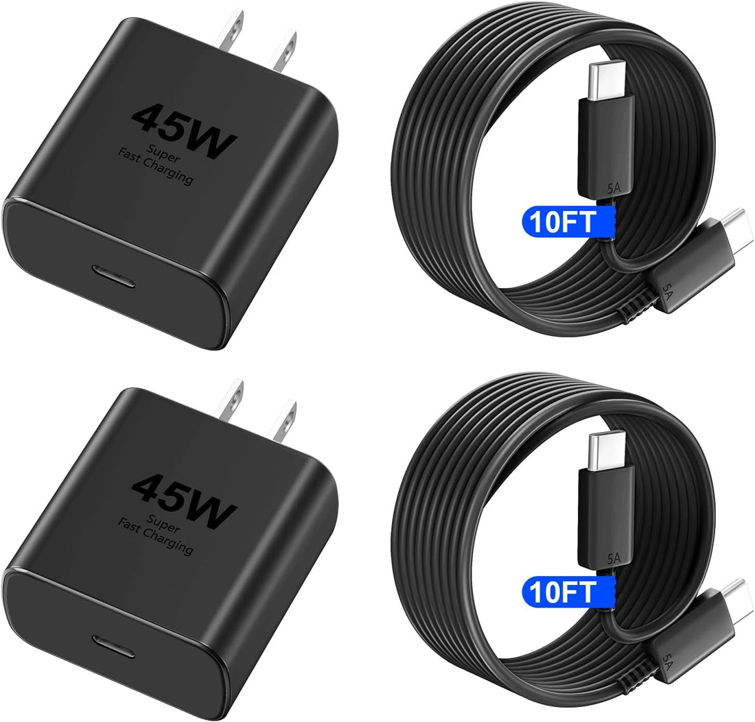 Phone 17 16 Pro Max Charger Fast Charging, 45W USB C Phone 17 16 Super Fast Charger Block with 10ft Long Type C Charging Cable Cord for Phone 17 Pro Max/17 Pro/17 Air/17/16/16 Pro/16 Pro Max-Black