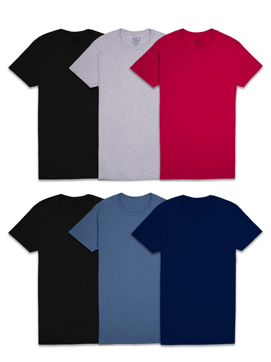 Fruit of the Loom mens Stay Tucked Crew T-shirt Underwear, Classic Fit - Assorted Colors, XX-Large US, (Pack of 6) Apparel