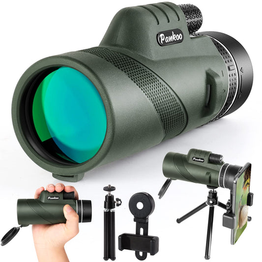 40X60 High Power Monocular Telescope with Smartphone Holder & Tripod, Power Prism Compact Monoculars for Adults, HD