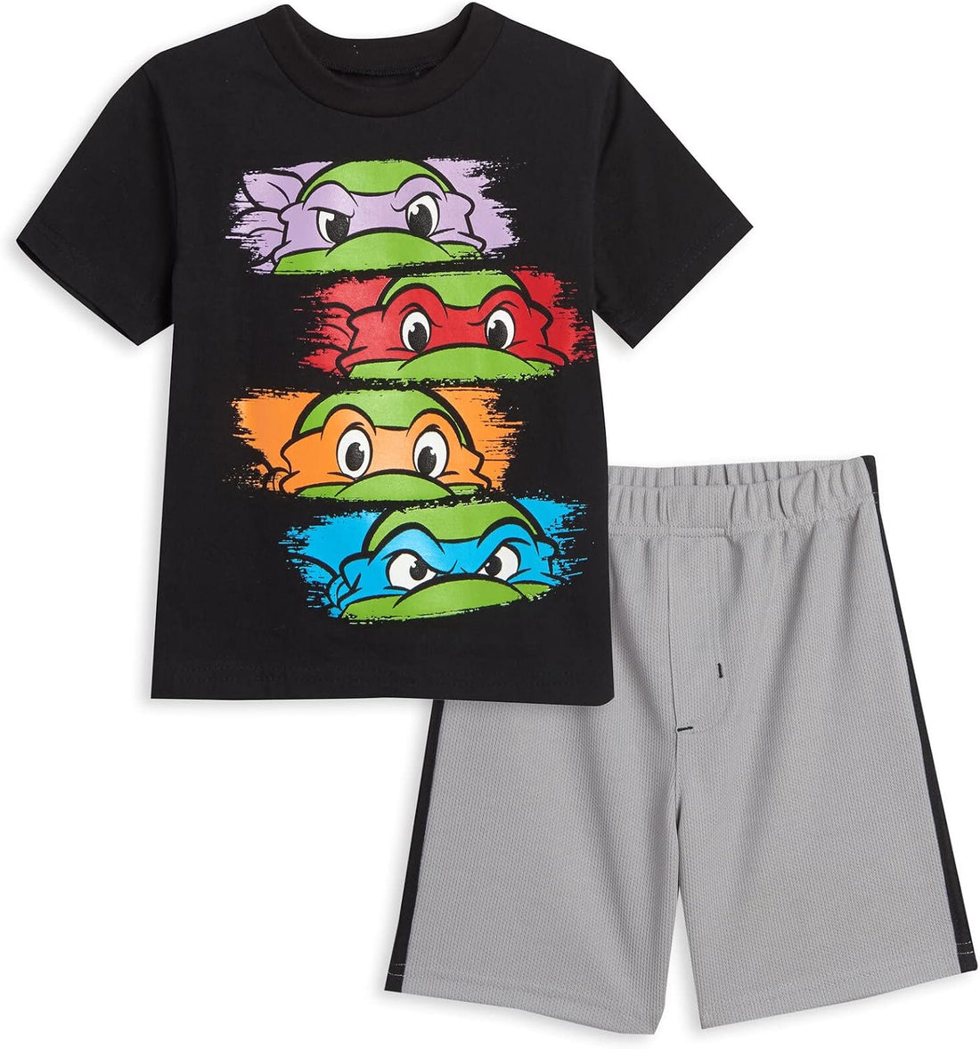 Nickelodeon Teenage Mutant Ninja Turtles T-Shirt and Mesh Shorts Outfit Set Toddler to Big Kid Sizes (2T - 10-12)