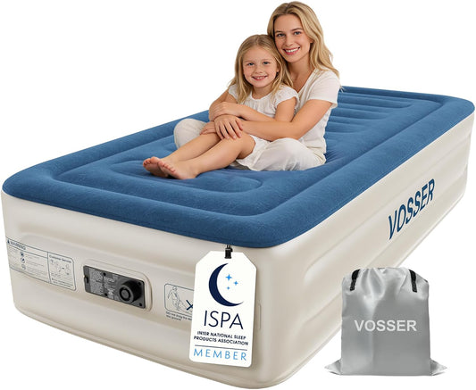 VOSSER Twin Air Mattress with Built in Pump,XL-Long Blow up Mattress,500lb