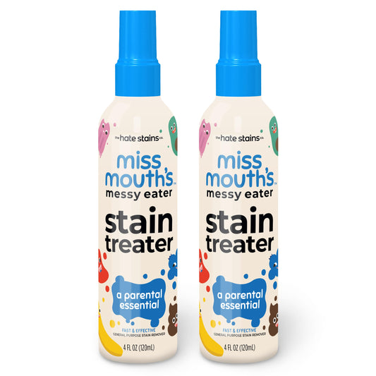 Miss Mouth's Messy Eater Stain Treater Spray - 4oz 2 Pack Stain Remover - Newborn & Baby Essentials - No Dry Cleaning Food,
