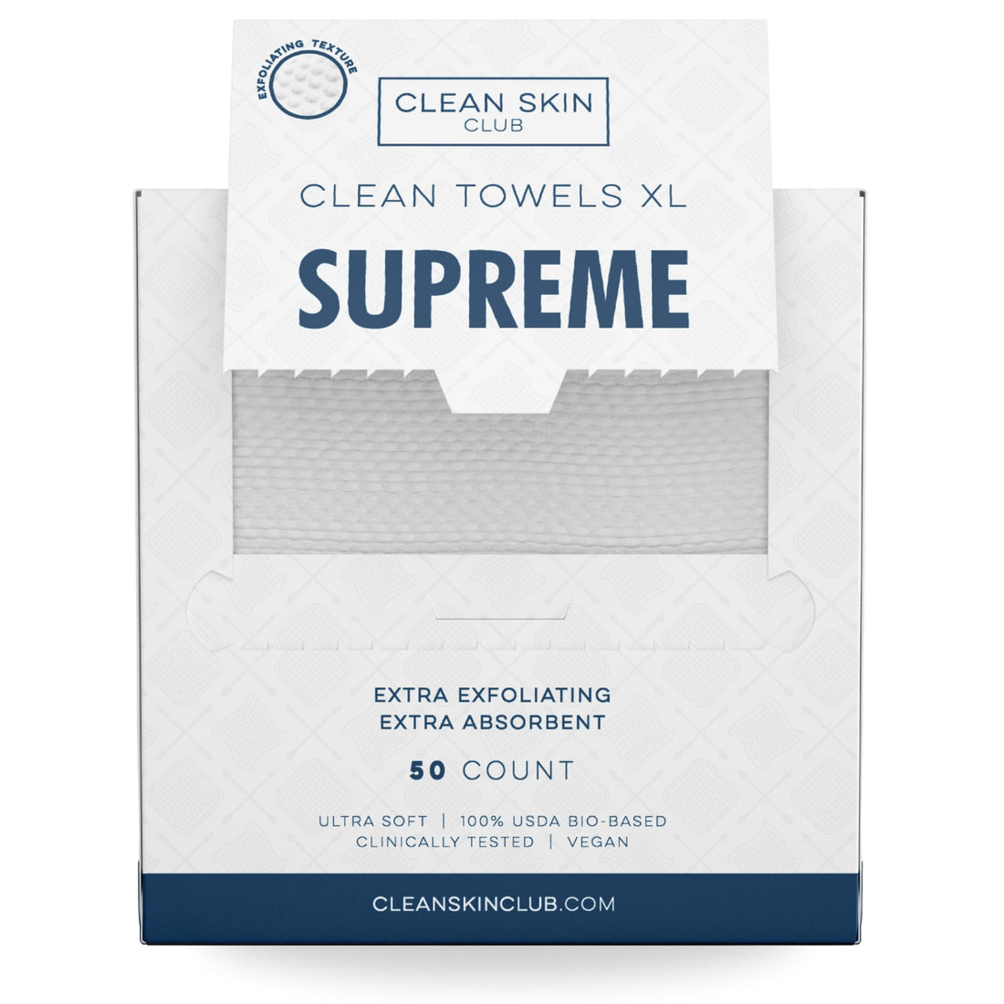 Clean Skin Club Clean Towels XL™ Supreme, 100% USDA Biobased Dermatologist Approved Face Towel, Gentle Exfoliation,