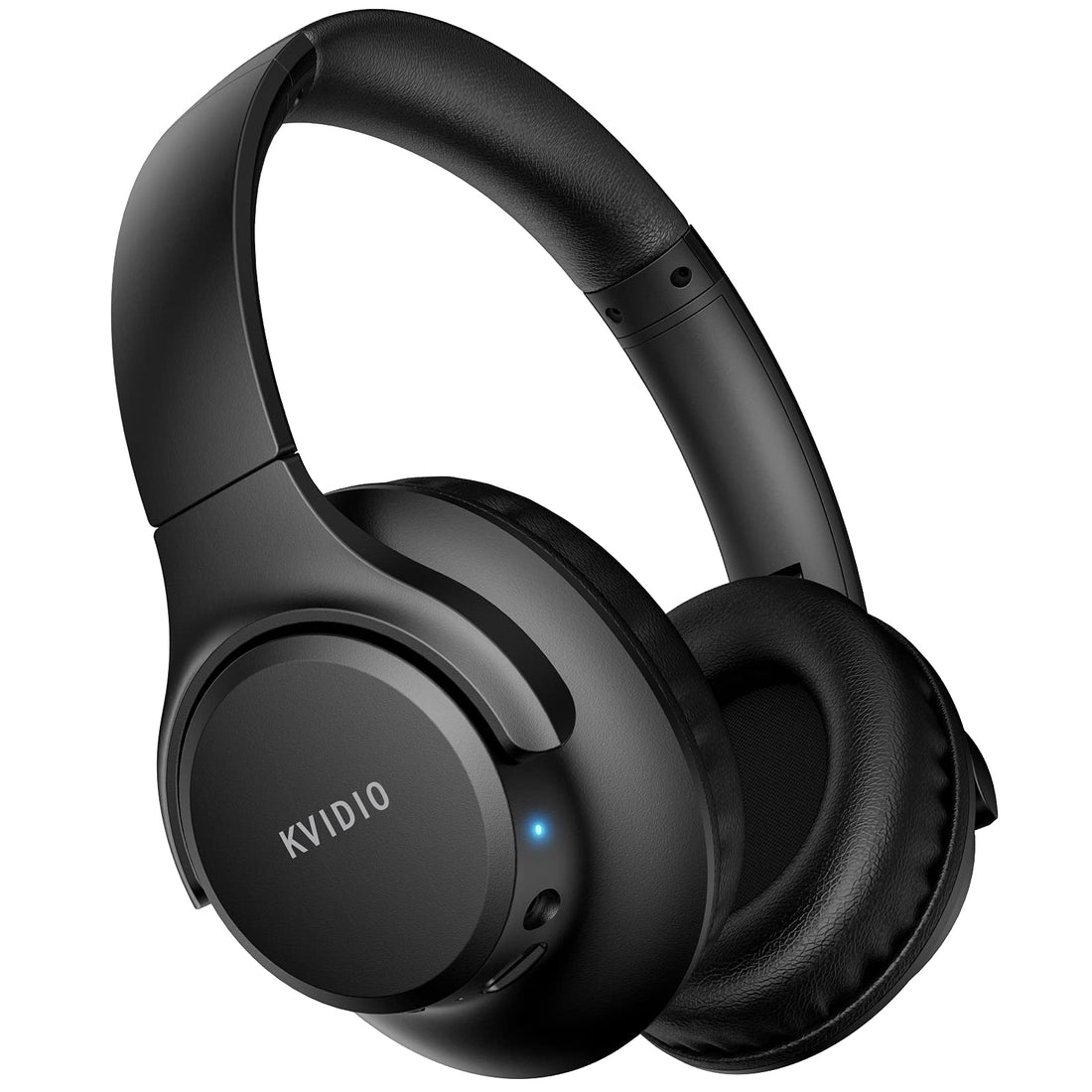 KVIDIO Bluetooth Headphones Over Ear, 65 Hours Playtime Wireless Headphones with Microphone, Foldable Lightweight Headset
