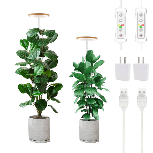 yadoker Plant Grow Light, LED Growing Light Full Spectrum for Indoor Plants,Height Adjustable, Automatic Timer, 5V Low Safe