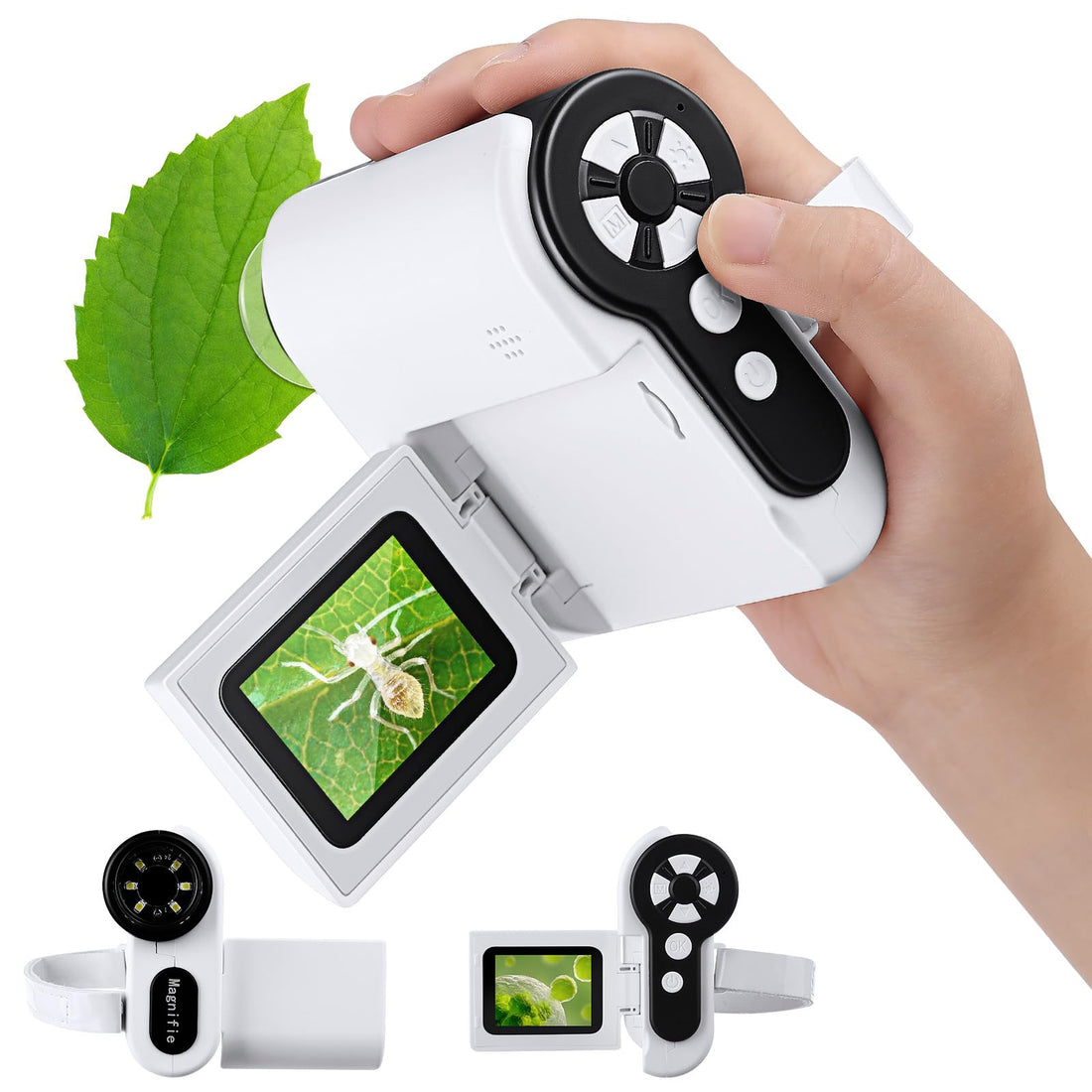 Barchrons Microscope for Kids, 1000X Handheld Kids Microscope with 6 Adjustable LED Lights, Valentines Day Gifts for Kids