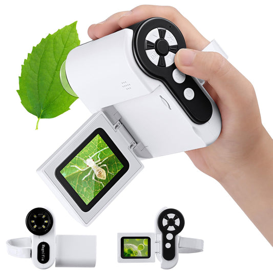 Barchrons Microscope for Kids, 1000X Handheld Kids Microscope with 6 Adjustable LED Lights, Valentines Day Gifts for Kids
