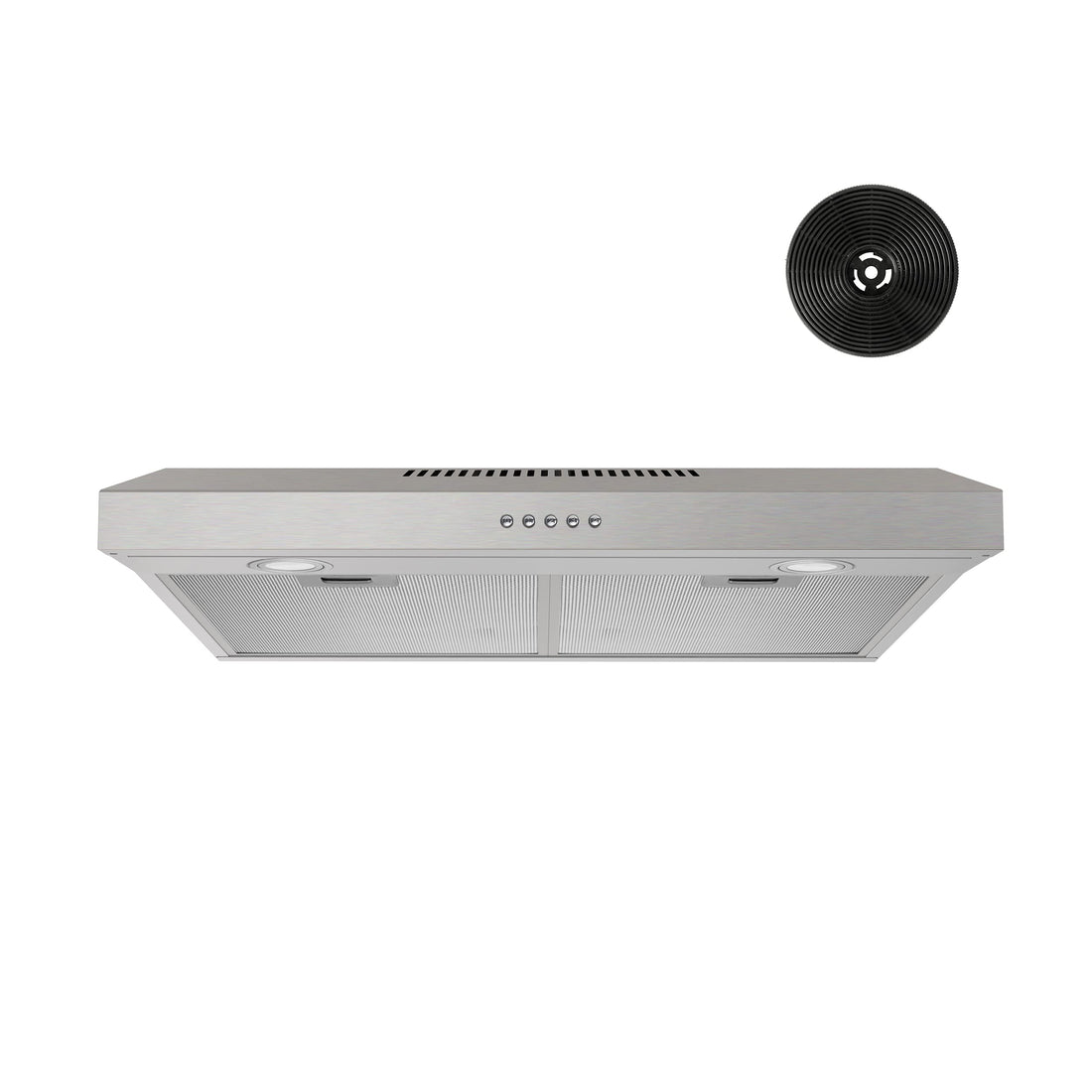 FIREGAS Under Cabinet Range Hood 30 inch with Brushless DC Motor, LED Light, 3 Speed Exhaust Fan, Reusable Aluminum Filters,