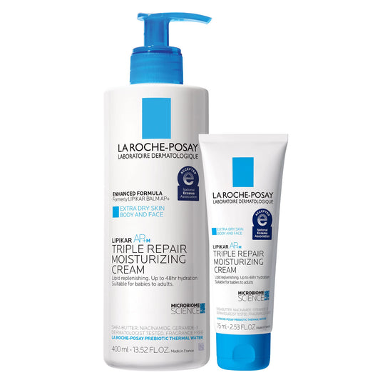 La Roche-Posay Lipikar Daily Repair Moisturizing Lotion Full Size & Travel Size Skin Care Set, Body Lotion for Dry Skin &