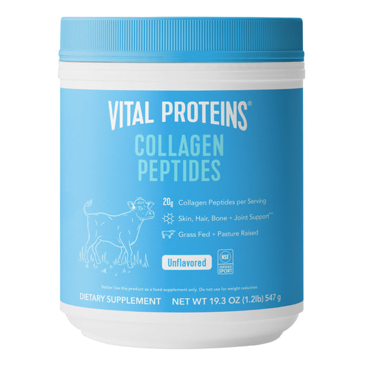Vital Proteins Grass Fed Collagen Peptides Powder, Supports Hair, Skin, Nails, Bones, and Joints Health, Hydrolyzed Peptides