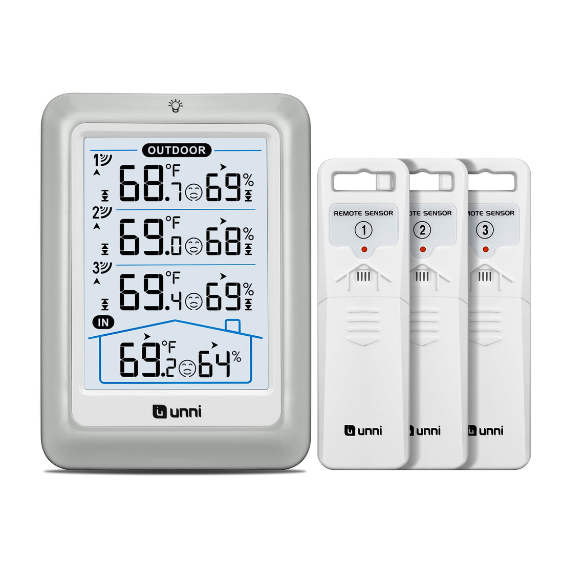Indoor Outdoor Thermometer Wireless, 4.5 Inch Display Digital Hygrometer Thermometer Temperature Humidity Monitor with 330ft