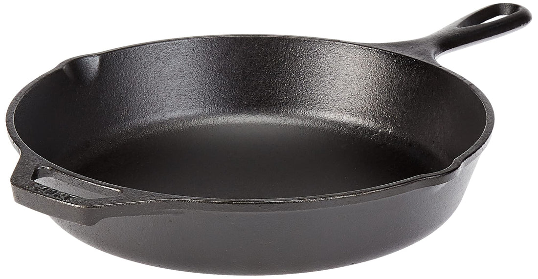 Lodge 13-1/4 Inch Cast Iron Pre-Seasoned Skillet – Signature Teardrop Handle - Use in the Oven, on the Stove, on the Grill,
