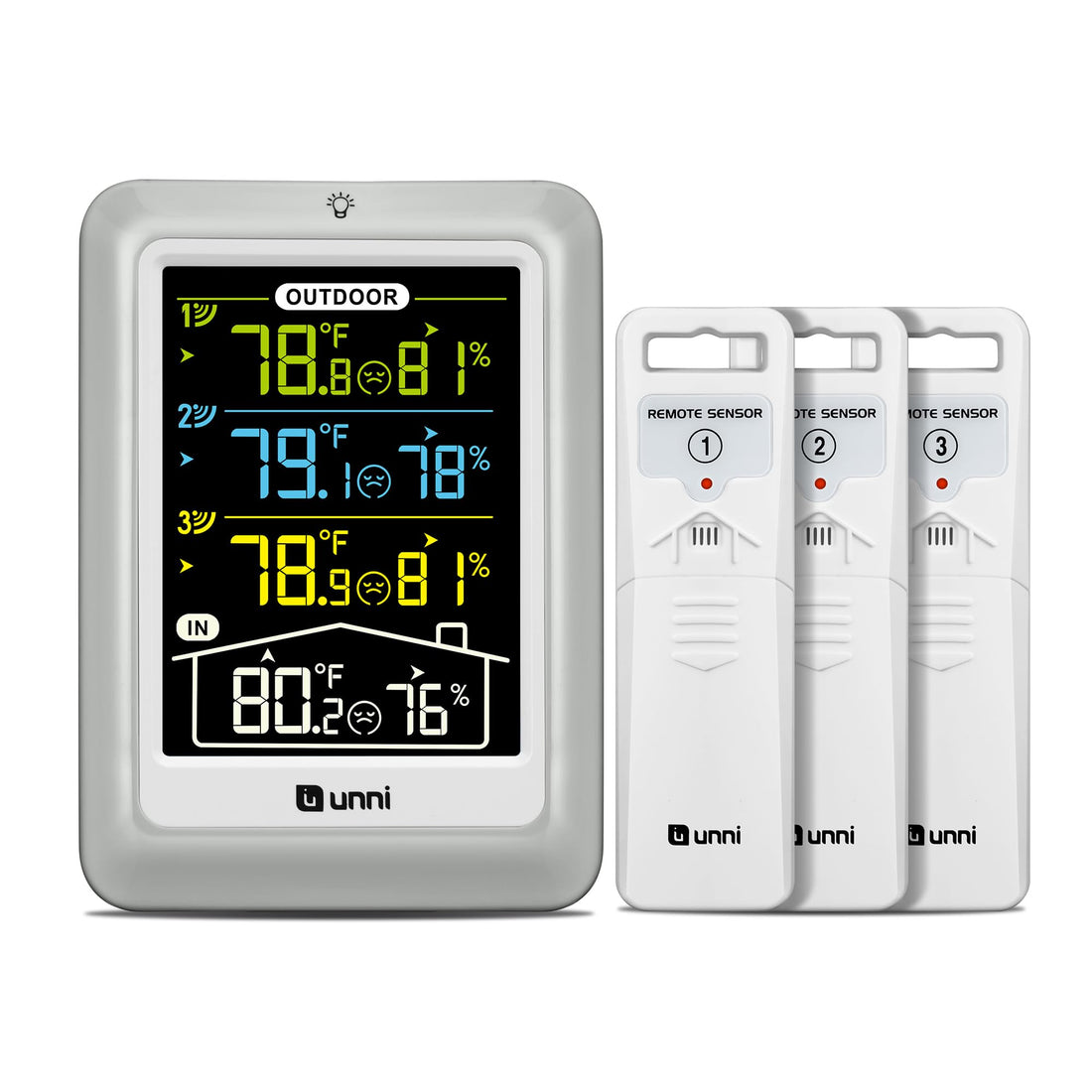 Indoor Outdoor Thermometer Wireless, 4.5 Inch Display Digital Hygrometer Thermometer Temperature Humidity Monitor with 330ft